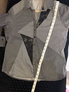 Chic Lace Details Button-Up Shirt