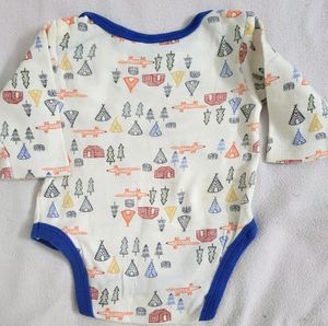 ⭕️😍Brand New Cute Print Blue &amp;White Unisex Romper