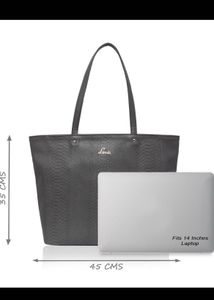 Chic Grey Embossed Tote Bag