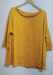 Mustard Yellow Polka Dot Top For 52 Bust