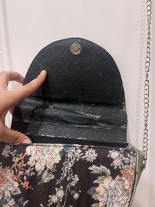 Chic Floral &amp; Teal Crossbody Bag