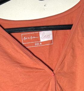 Combo of 2 Full Sleeve Tie-Up Tops | Blue &amp; Peach