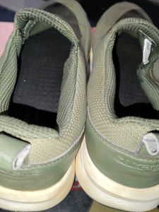 Olive Green Slip-On Sneakers