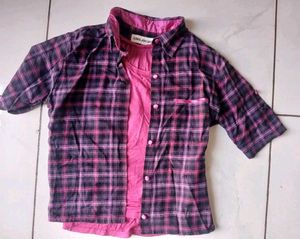 shirt with free pink Tank top