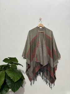 Striped Poncho Shawl