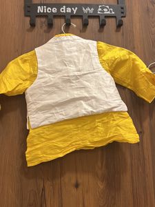 Beautiful Yellow Kurta Pajama Sadri Set 💛
