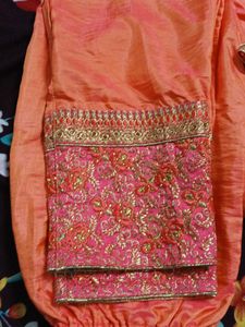 Elegant Orange Kurta Set with Embroidery