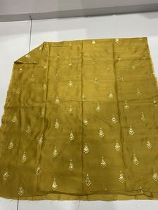Elegant Yellow Embroidered material use to dresse