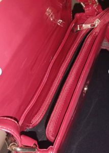 burgundy handbag