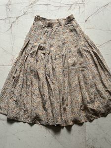 Floral Pleated Midi Skirt