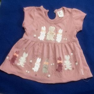 Cute Bunny Print Baby Girl Dress