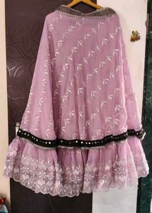 Beautiful Lilac Embroidered Lehenga Skirt