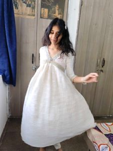 Elegant Off-White Ethnic Gown