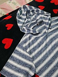 Striped Hooded T-Shirt