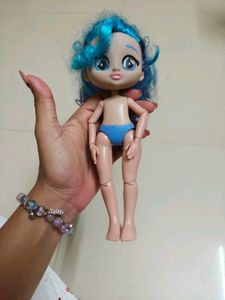 Cute Blue Hair Doll Toy