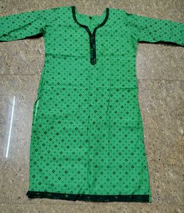 Green Printed Kurta Set with Dupatta
