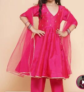 Pink Ethnic Kurta Set with Dupatta 4-5 years