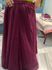 Burgundy Embellished Anarkali Dress