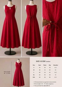 Red Sleeveless fit &amp; flare kurti