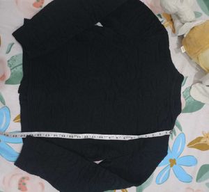 Vintage Textured Black Cardigan