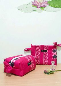 Stylish Pink Cosmetic Bag Set
