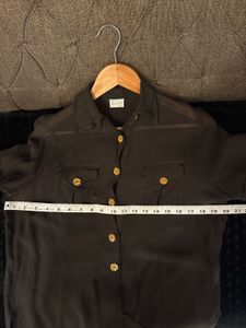 Chic Brown Button-Up Blouse