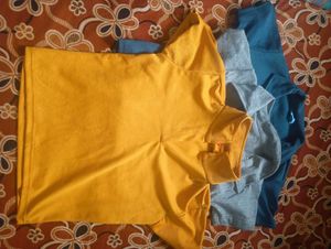 turquoise blue yellow Grey Polo T-Shirt combo