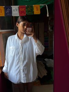 Oversized White Button-Up Shirt