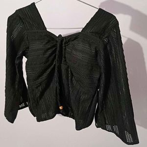 Net Bell Sleeve Top