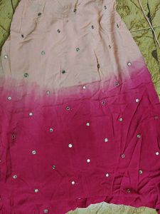 Bohemian Ombre Mirror Work Kurti