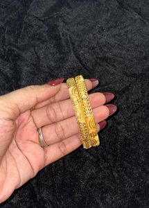 Gold Plated Designer Bangles (Set of 2)