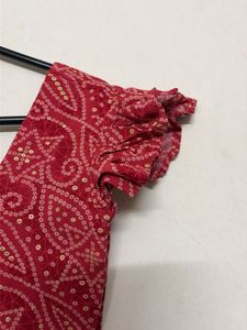 Red Bandhani Print Blouse