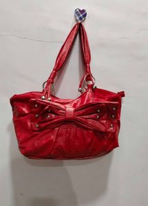 Chic Red Bow Shoulder Bag