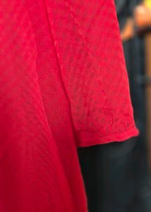 Red Button-Down Kurti