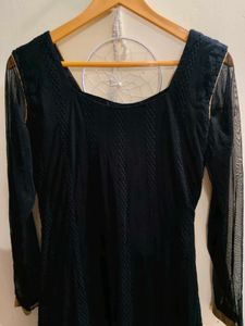 Elegant Black &amp; Gold Stone work Gown