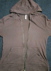 Cozy Brown Zip-Up Cardigan