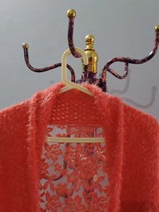 Coral Fuzzy Cardigan Vest