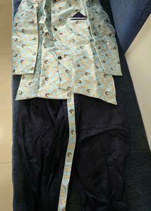 Boys' Blue Embroidered Kurta Dhoti Set