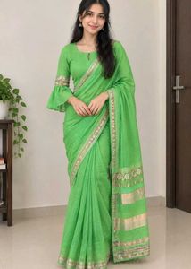 Green saree with blouse
