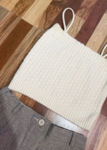 Cream Knit Cardigan &amp; Tank Top Set