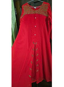 A Line Kurta Like Frock Having Front Cut Design