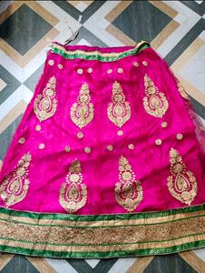 Designer Pink &amp; Gold Lehanga