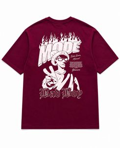 oversized Maroon Graphic T-Shirt