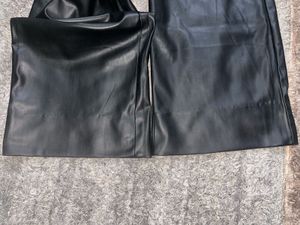 Zara Faux Leather wide-leg Pants