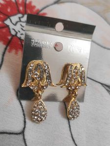 Exquisite Gold Plated Rhinestone Earrings