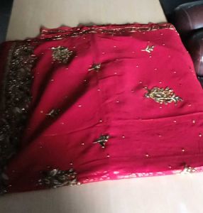 Beautiful  mahroon Embellished Saree