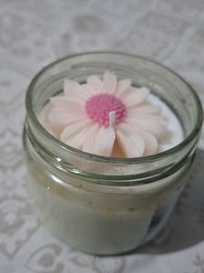 Floral Candle in Glass Jar