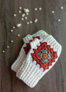 Crochet Brown Fingerless Gloves