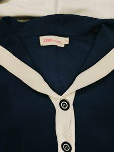Navy Blue Crop Korean top