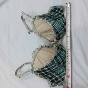 Charming 😍Plaid Bra with Ruffle Trim